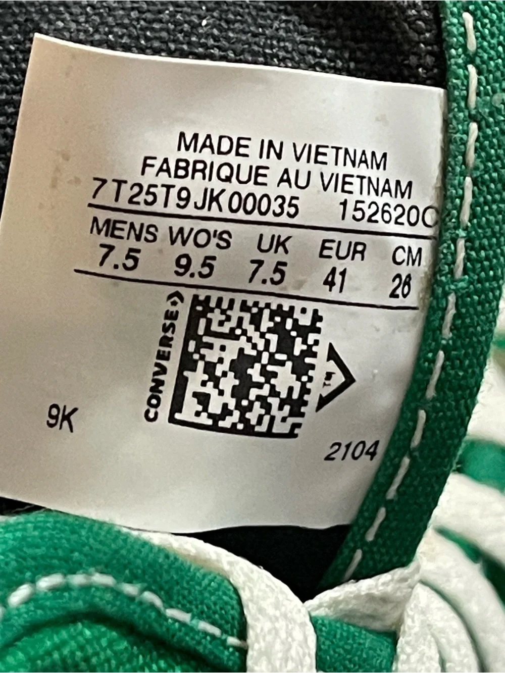 Converse Kids High-Top Canvas Sneakers in Green with White Accents - Picture 4 of 5